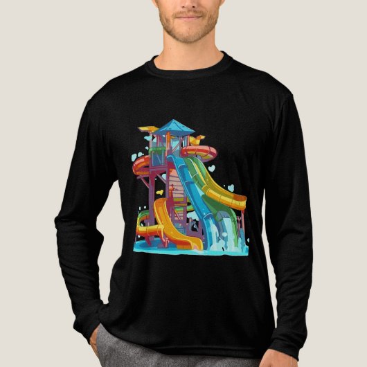 T - Shirt mit farbenfrohen Wasserrutschen (Vorderseite)