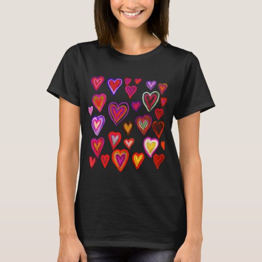 T - Shirt mit farbenfroher Herzlichkeit (Vorderseite)