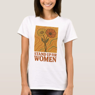 T-Shirt mit feministischem Retro-Zitat 'Steh für F