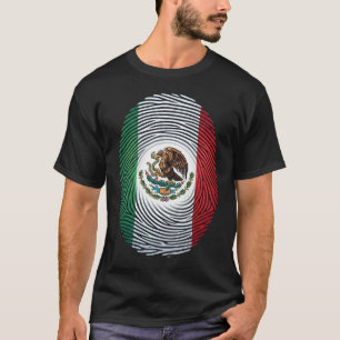 T-Shirt mit Fingerabdruck der mexikanischen Flagge