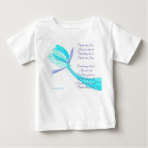 T-Shirt mit Fischschwanz und Gedicht Unter dem Mee