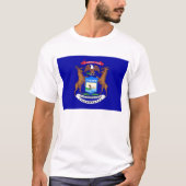 T Shirt mit Flag Michigan Staat USA (Vorderseite)