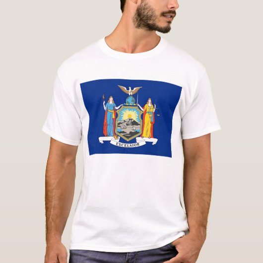 T Shirt mit Flag New York Staat USA (Vorderseite)