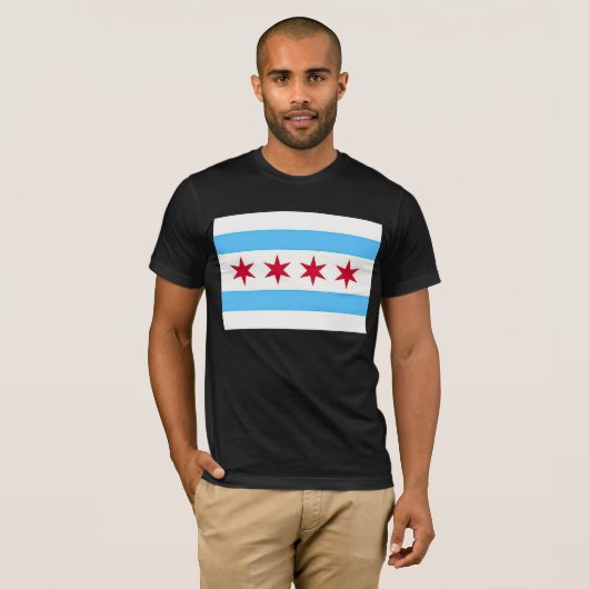 T Shirt mit Flagge Chicagos, USA (Vorne ganz)