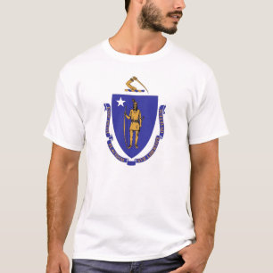 T-Shirt mit Flagge von Massachusetts-Staat USA