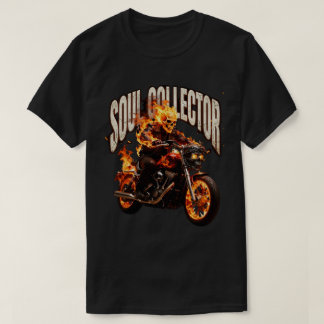 T-Shirt mit Flammendem Motorrad und Seelensammler