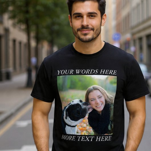 T-Shirt mit Foto-Upload und individuellem Text