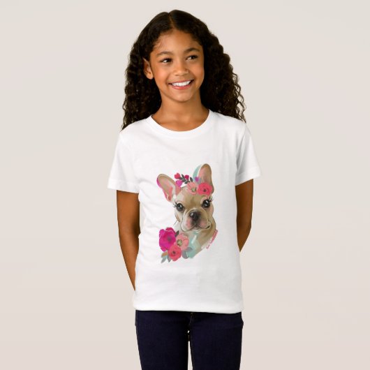 T Shirt mit französischem Blumendesign (Vorne ganz)