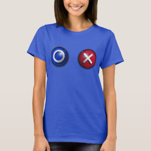 T-Shirt mit Frauenstimmknöpfen