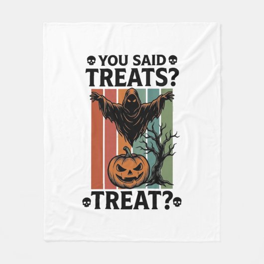 T-Shirt mit Geist Halloween und unheimlichem Pun u Fleecedecke (Vorderseite)