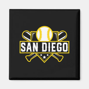 T-Shirt mit gekreuzten Schlägern und Home Plate vo Magnet