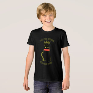 T-Shirt mit gekrönter, herrischer schwarzer Katze  Tri-Blend Shirt