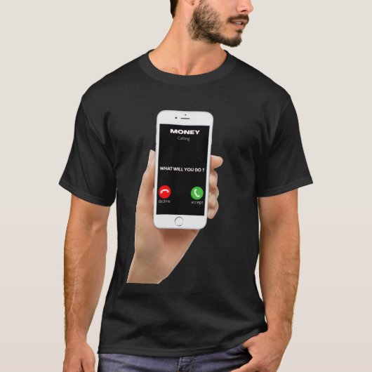 T-Shirt mit Geldanruf (Vorderseite)
