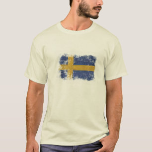 T - Shirt mit getragener heraus schwedischer
