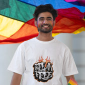 T-Shirt mit Graffiti-Flamme 'Break Free'