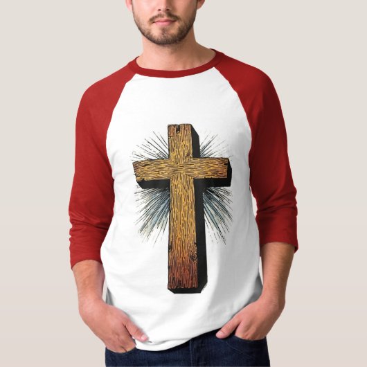 T-Shirt mit Grafik des christlichen Kreuzes für He (Vorderseite)