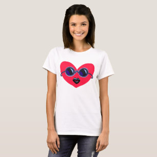 T-Shirt mit Grafik eines coolen Herzens mit Sonnen