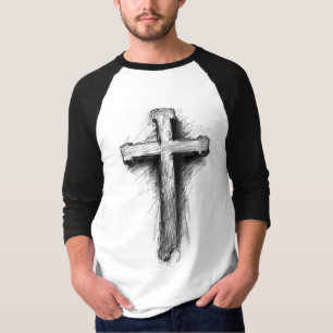 T-Shirt mit Grafik für Männer, christliches Kreuz