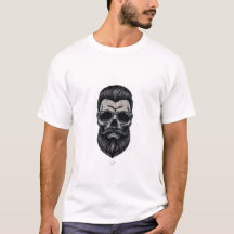 T-Shirt mit Grafikdruck eines Totenkopfbarts für M