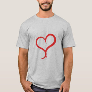 T-Shirt mit handgezeichnetem Männerherz-Motiv