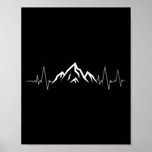 T-Shirt mit Herzschlag des Berges Geschenk für Wan Poster
