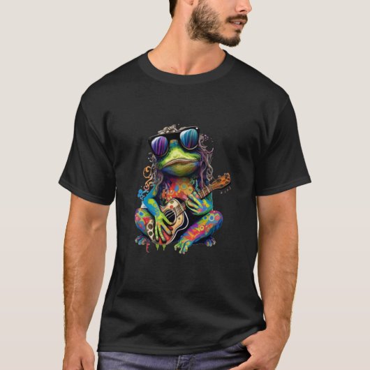 T Shirt mit Hippie Frog (Vorderseite)