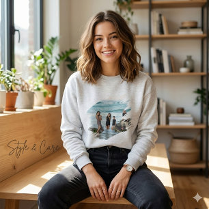 T-Shirt mit individuellem Foto-Vordruck Basic Cozy Sweatshirt