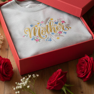 T-Shirt mit individuellem Mutter-Blumendesign