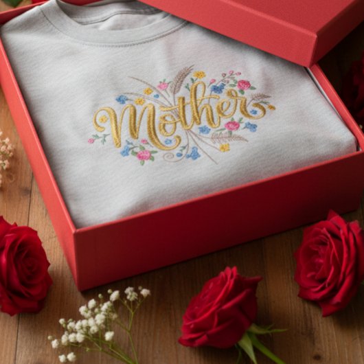 T-Shirt mit individuellem Mutter-Blumendesign