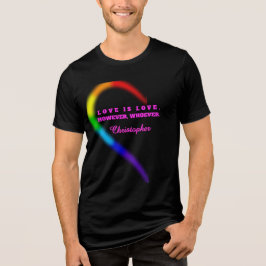 T-Shirt mit individuellem Namen für Paare - Pride  Tri-Blend Shirt