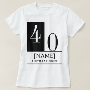 T-Shirt mit individuellem Namen und Alter, schwarz