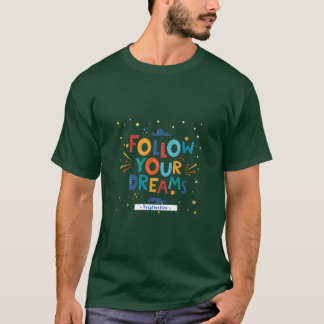 T-Shirt mit inspirierender Typografie 'Follow Your