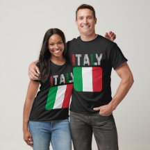 T - Shirt mit italienischer Flagge, bunte Designs