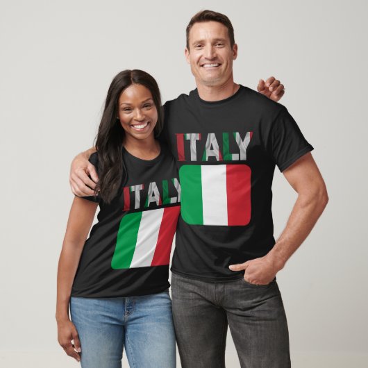 T - Shirt mit italienischer Flagge, bunte Designs (Unisex)