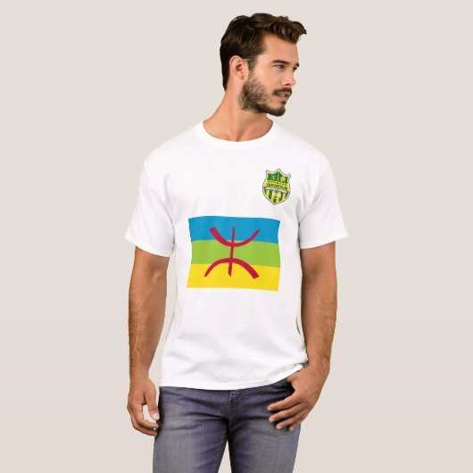 T-Shirt mit JSKabylie-Logo und Berber-Flagge (Vorne ganz)