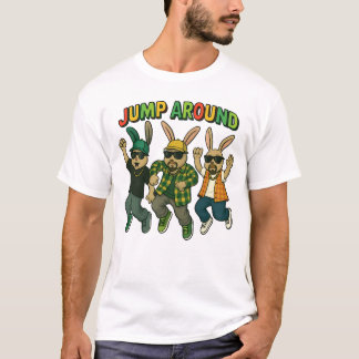 T-Shirt mit Jump around-Motiv
