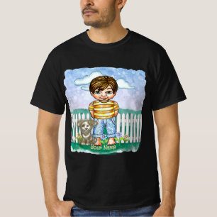 T-Shirt mit Junge und Hund