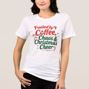 T-Shirt mit Kaffee-Chaos und Weihnachtsstimmung Tri-Blend Shirt