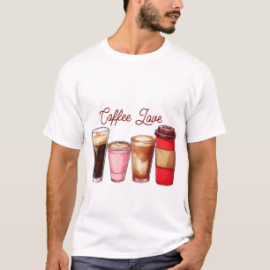 T-Shirt mit Kaffee-Kunst für Männer Süße Kaffeet