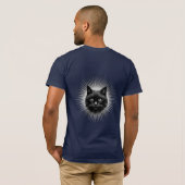 T-Shirt mit Katzenkopf-Silhouette (Schwarz voll)