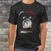 T - Shirt mit klingelndem Wecker geweckt