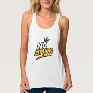 T-Shirt mit Krone und Aufschrift 'Keine Grenzen' Tank Top