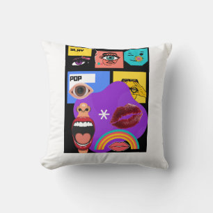 T-Shirt mit kühner Pop-Art-Explosion Retro-Comic Kissen