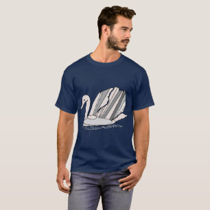 T - Shirt mit Kunst-Deko-Schwan
