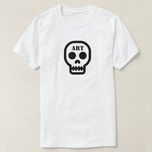 T-Shirt mit Kunst-Schädel (individuell anpassbar!) (Design vorne)