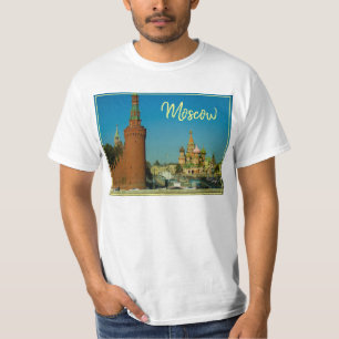 T-Shirt mit Landschaft von Moskauer Stadt St. Basi