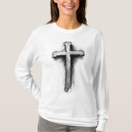 T-Shirt mit langem Arm und mutigem christlichen Kr