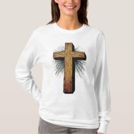 T-Shirt mit langem Arm und mutigem christlichen Kr