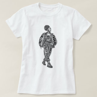 T-Shirt mit Laufstegmode-Modell