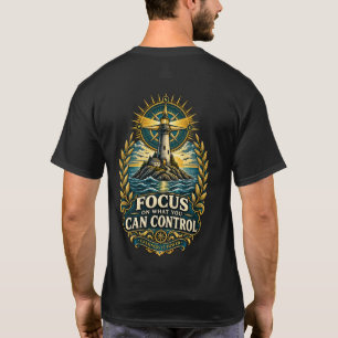 T-Shirt mit Leuchtturm-Motiv 'Konzentriere dich au